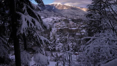 View-of-Maiella-National-Park-and-surrounding-housing,-Guardiagrele,-Abruzzo,-Italy
