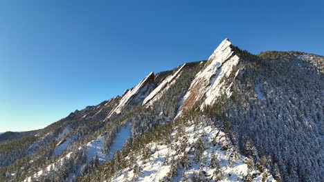Schneebedeckte-Flat-Iron-Mountains-In-Boulder,-Colorado,-USA-An-Einem-Hellen-Wintertag