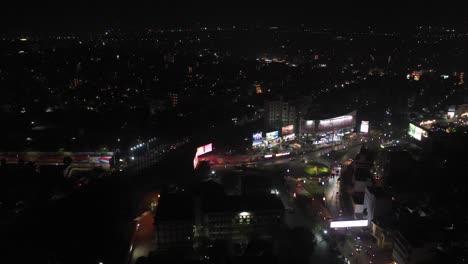 Rajkot-Aerial-Drone-View-Not-many-vehicles-are-passing-by-and-many-large-complexes-are-also-visible