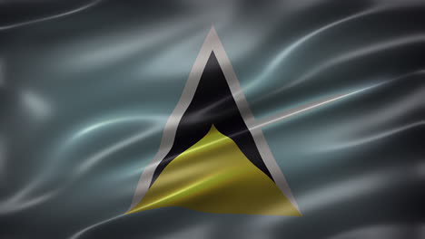 Flag-of-Saint-Lucia,-font-view,-full-frame,-sleek,-glossy,-fluttering,-elegant-silky-texture,-waving-in-the-wind,-realistic-4K-CG-animation,-movie-like-look,-seamless-loop-able