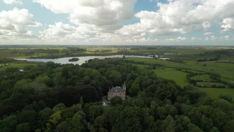 Lake-Castle-in-Flanders-Belgium-Diksmuide-Agriculture-swamp-nature-reserve-blankaart