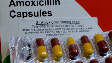 Amoxicillin-Capsules-Medication-Box-With-Dosage-Information