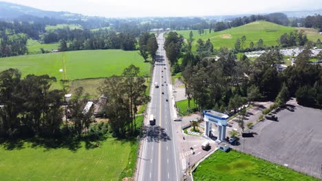 Aerial-road-La-Remonta-Sector-Mejía-Canton,-Pichincha-Province,-Ecuador