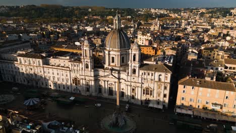 Piazza-Navona,-Fountain-of-the-Four-Rivers---Forward-Drone-Shot