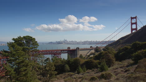 Scenic-Drive-On-Famous-Golden-Gate-Bridge-In-San-Francisco,-California-At-Daytime