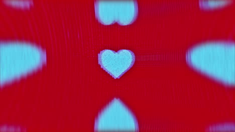 Valentinstag-Glitch-Visual,-Herzform-Symbol,-Analoger-CRT-VHS-Stil,-Retro-Herz