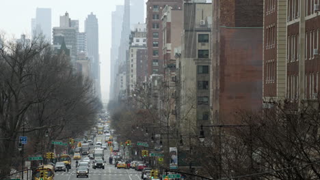 New-York-City-Street-with-Traffic-and-Pedestrians-in-Time-Lapse