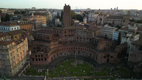 Aerial-Establishing-Shot-of-Trajan's-Markets---Roman-Imperial-Forums