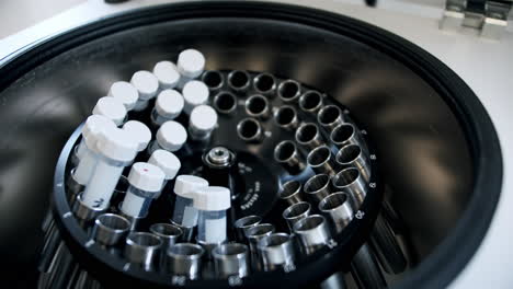 Scientist-putting-test-tubes-in-centrifuge-machine