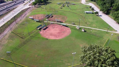 Aerial-video-of-a-baseball-field-in-Gaineville-Texas