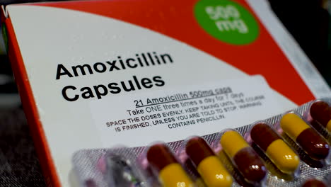 Cápsulas-De-Amoxicilina:-Caja-De-Medicamentos-Que-Revela-Información-De-Dosificación-Crucial-Para-Una-Gestión-Sanitaria-Eficaz.