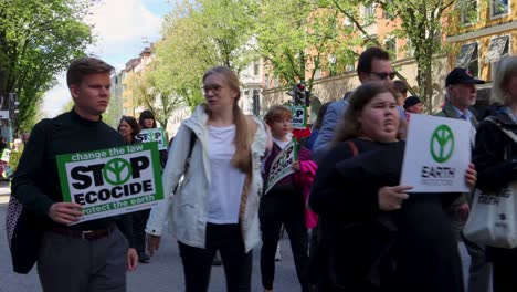 Engaged-environmental-activists-protest-march-against-climate-change-in-Sweden