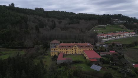 Aerial-View-of-Seminário-de-Oleiros-in-Lagares,-Felgueiras,-Portugal