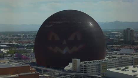 Scary-Halloween-Animation-Being-Show-On-MSG-Sphere-In-Las-Vegas-During-The-Day