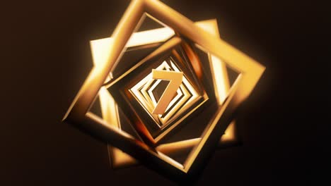 Modernes,-Luxuriöses-Goldenes-Rechteck,-10-Sekunden-Countdown,-4K-Timer-Uhr,-Elegante-3D-Geometrieformen,-Sauberes,-Minimalistisches-Gold,-Glänzend,-Schöner,-Eleganter-Öffner,-Glänzende-Reflexion,-Auszeichnungen,-Animationshintergrund