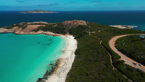 aerial-over-blue-haven-beach-near-Esperance-in-Western-Australia-on-a-sunny-day