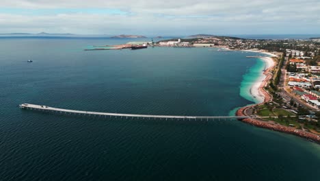 panoramic-view-of-Esperance-Jetty,-the-city-center-and-the-harbour,-Western-Australia