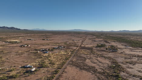 Drone-shot-of-rural-southern-Arizona-near-picture-rocks,-wide-aerial-shot