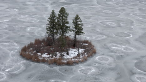 Kamloops-Winter-Magic:-Island-Stands-Alone-in-Frozen-McQueen-Lake