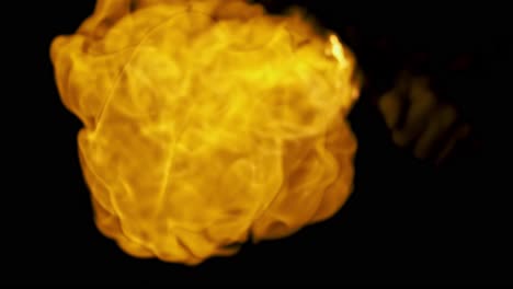 breathtaking-view-of-a-fireball-soaring-towards-the-camera-in-slow-motion,-filmed-at-1000-fps