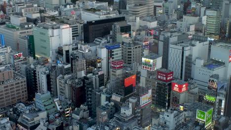 Commanding-elevated-view-over-Japanese-sprawling-metropolis-city-district-Shinjuku