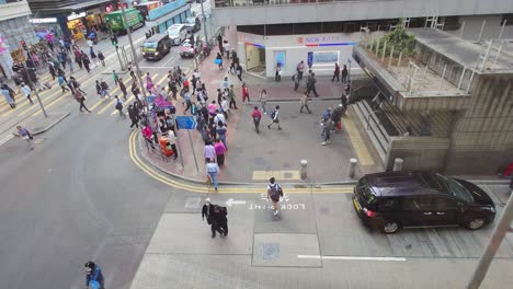 Top-view-of-people-at-Subway-Exit-in-Wan-Chai-during-daytime-in-China