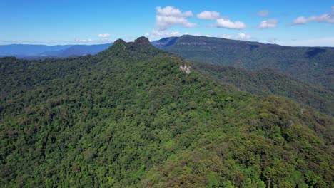 Aerial-View-Over-Green-Lush-Vegetation-At-Currumbin-Valley-In-Queensland,-Australia---Drone-Orbit