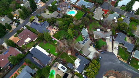 Vista-Aérea-De-Walnut-Creek,-Comunidad-Suburbana,-área-Ubicada-En-Oakland,-California,-EE.UU.