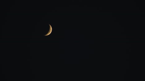 Crescent-Moon-Filmed-On-Clear-Night-Sky