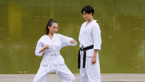 Man-teaching-martial-arts-to-young-student