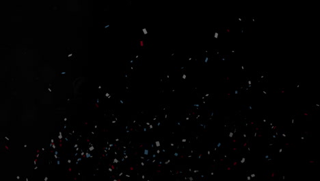 Animation-Von-Konfetti,-Die-über-Ein-Weihnachtstextbanner-Vor-Schwarzem-Hintergrund-Fallen