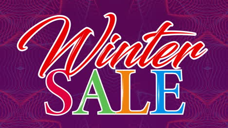 Animation-of-winter-sale-text-over-mandala-pattern-against-abstract-background