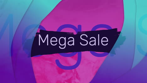 Animation-of-mega-sale-texts-over-circular-tunnel-against-pink-background