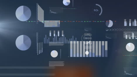 Animation-Der-Schnittstelle-Zur-Statistischen-Datenverarbeitung-Vor-Lichtfleck-Auf-Blauem-Hintergrund