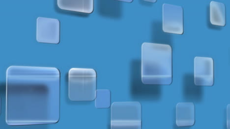 Animation-Transparenter-Quadrate-Mit-Schatten-Vor-Blauem-Hintergrund