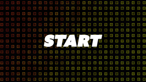 Animation-of-start-text-over-geometric-shapes-over-black-background