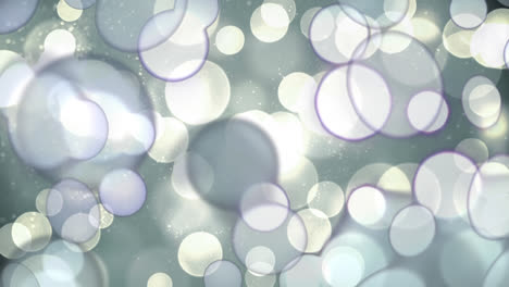 Digital-animation-of-glowing-spots-of-light-moving-against-grey-background