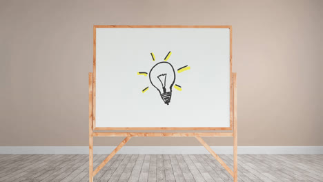 Light-bulb-drawing-in-a-white-board