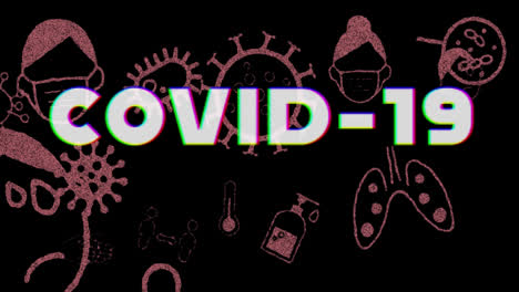 Covid-19-Text-Gegen-Coronavirus-Konzeptsymbole-Auf-Schwarzem-Hintergrund