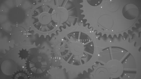 Animation-of-number-changing-over-turning-cogs-on-grey-background