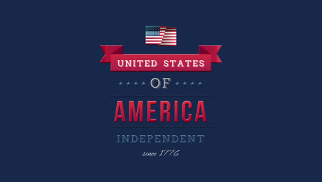 Estados-Unidos-De-América,-Independiente-Desde-1776-Texto-En-Banner