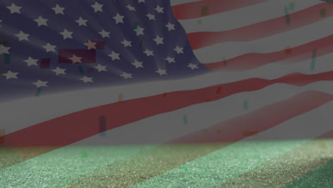 Kicking-Ball-Animation-Mit-Amerikanischer-Flagge-Im-Hintergrund