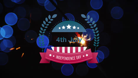 4th-of-July,-Independence-Day-text-in-banner-and-sparkle