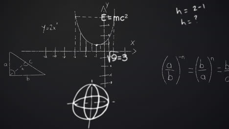 Animation-Von-Handgeschriebenen-Mathematischen-Gleichungen-Auf-Tafel-