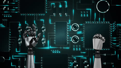 Robot-hands-over-glowing-computer-circuit-board