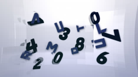 Digital-animation-of-random-alphabets-and-numbers-moving-and-changing-against-grey-background
