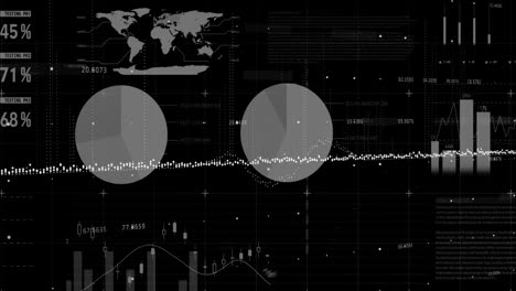 Börsendaten-Und-Statistische-Datenverarbeitung-Vor-Schwarzem-Hintergrund