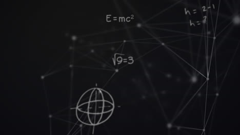 Animation-of-mathematical-formulae-floating-on-black-background