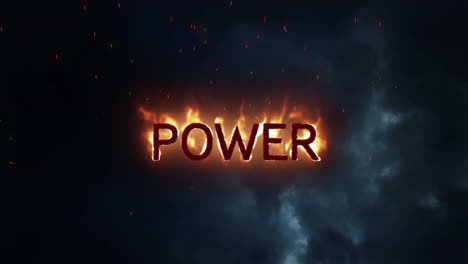 Power-in-flames-on-black-background