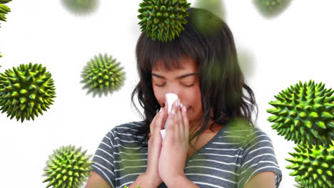 Digital-composite-of-a-woman-sneezing